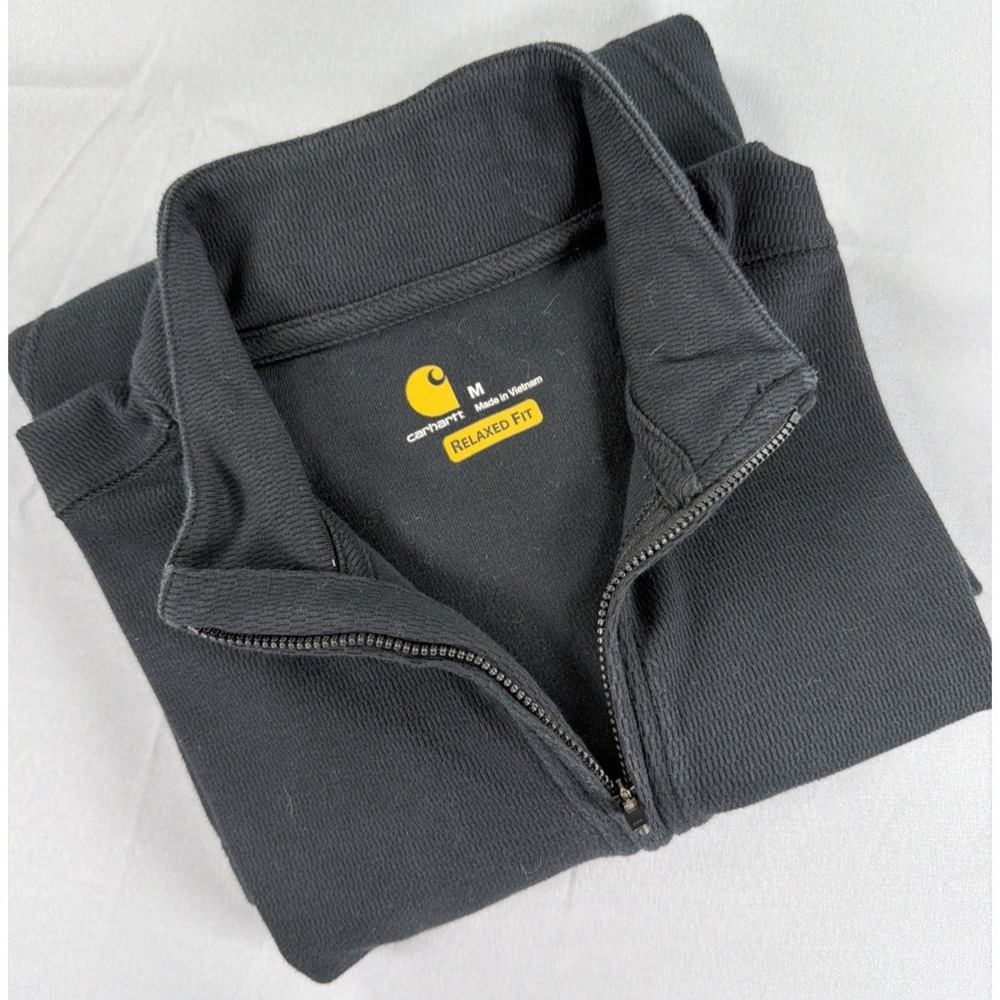 Carhartt Quarter Zip Pullover Women's Medium Relaxed Fit Workwear Gray